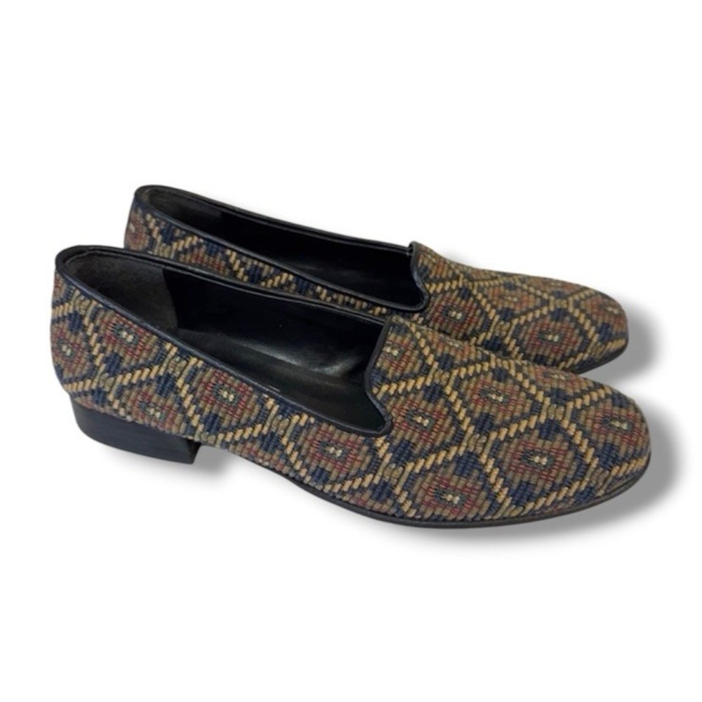 Talbots Vintage Needlepoint Tapestry Loafer Women's Sz 6.5 B Spain Fall Trends